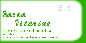 marta vitarius business card