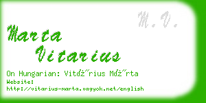marta vitarius business card